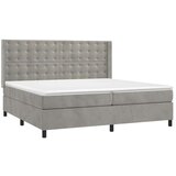  Box spring s madracem LED svjetlosivi 200x200 cm baršun | shoptok.hr