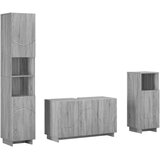  Set ormarića za kupaonicu 3 kom. Siva Sonoma Prerađeno drvo | shoptok.hr
