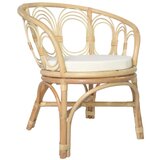The Living Store Jedilni stol z blazino naraven ratan in platno - Jedilni Stol, (21483804) | Shoptok.si