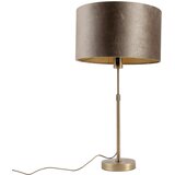 QAZQA Tafellamp brons met velours kap bruin 35cm - Parte | Shoptok.si