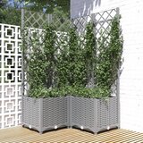 Maison Chic Cvetlično korito - Cvetlični Lonec z oporno mrežo svetlo sivo 80x80x136 cm PP, (21789844) | Shoptok.si