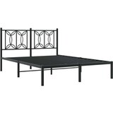Metalni okvir za krevet s uzglavljem crni 140x190 cm | shoptok.hr