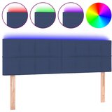 Maison Chic led posteljno vzglavje - vzglavna omarica - nočna omarica modro 144x5x78/88 cm blago, (21712386) Cene