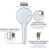 Wenko Plastična tuš ročka v sijajno srebrni barvi ø 12 cm Water Saving – | Shoptok.si