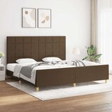  Posteljni okvir z vzglavjem temno rjav 200x200 cm blago, (20903535) Cene