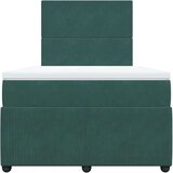vidaXL Box spring postelja z vzmetnico temno zelena 120x200 cm žamet | Shoptok.si