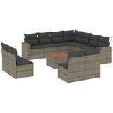 Maison Chic Seti vrtnega pohištva - Vrtna garnitura - Vrtni pohištvo set 12-delna z blazinami siva poli ratan, (21810195) | Shoptok.si