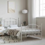  Metalni okvir kreveta uzglavlje i podnožje bijeli 100x190 cm | shoptok.hr