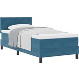 vidaXL box spring krevet s madracem tamnoplavi pojedinačni baršun | shoptok.hr