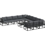  Sjedeća garnitura za vrt 12 pcs Crna 70 x 70 x 32 cm Aluminij | shoptok.hr