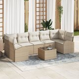 vidaXL Set vrtnih sofa s jastučićima Bež Poli Ratan Cijene