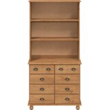 vidaXL Hutch 'ASKIM'u boji meda 91x40x183 cm od čvrstog borovog drveta | shoptok.hr