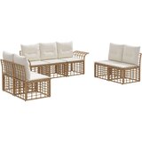  Set vanjskih sofa 7 pcs Prirodna i krema bijela Poliester | shoptok.hr