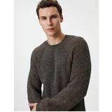 Koton Knitwear Sweater Crew Neck Textured Long Sleeve