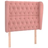 Maison Chic posteljno vzglavje - vzglavna omarica - nočna omarica z ušesi roza 93x23x118/128 cm žamet, (21710331) Cene