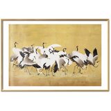  Plakat Japanese Cranes - a flock of birds against a golden background based on the painting of Ishida Yūtei 42x29.7 Zlatni okv | shoptok.hr