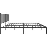  Metalni okvir za krevet s uzglavljem crni 180x200 cm | shoptok.hr