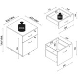MID.YOU Predalnik Na Kolescih Baula M, Barva Hrasta | Shoptok.si