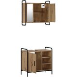  Set ormarića za kupaonicu 2 kom. Hrast artisan - Hrast artisan Ormar s umivaonikom (1 vrata i 1 polica) + viseći ormar | shoptok.hr