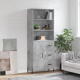 vidaXL Visoka komoda betonsko siva 69,5x34x180 cm inženirski les Cene