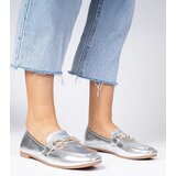 D/CEO marka niezdefiniowana Silver elegant moccasins with rhinestones Banzao | Shoptok.si