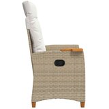  Fotelja za ležanje s pločom za čaj 62 x 64 x 112 cm poliratan - bež i krem ​​bijela | shoptok.hr