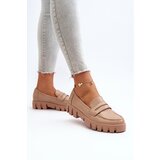 VINCEZA Women's Faux Leather Moccasins Beige Seravisa | Shoptok.si