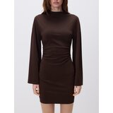 Reserved Nabrana haljina - tamnosmeđe | shoptok.hr