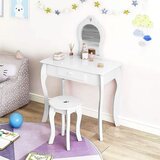 ECO TOYS veliki sto za šminkanje sa okruglim ogledalom za decu ( FH-KF200011-WWH )