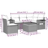  6-dijelni set vrtnih sofa od poliratana s jastucima sivi | shoptok.hr
