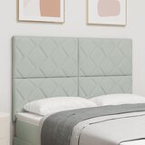 vidaXL Vzglavje Geometrijski blok vzorec Svetlo sivo 140 cm Žamet Cene