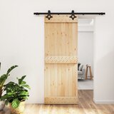 vidaXL Drsna vrata s kompletom vodil 80x210 cm trdna borovina Cene