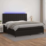  Box spring s madracem LED crni 200x200cm od umjetne kože Cijene