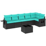 vidaXL 7-delni vrtni komplet sedežnih garnitur z blazinami črne barve poli ratan, (5000294337) | Shoptok.si