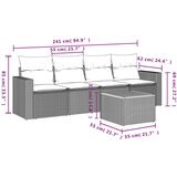  5-dijelni vrtni set sofa s jastucima bež od poliratana | shoptok.hr