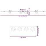  Komplet opreme za drsna vrata 366 cm jeklo črne barve, (22047015) | Shoptok.si
