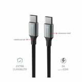 Swissten kabel USB-C/USB-C, TEXTILE II, 3A, 60W, 480 Mb/s, 1,5m crno-sivi | shoptok.hr