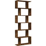 vidaXL Pregrada s knjižno omaro 6-nadstr. dimljen hrast 70x24x193 cm | Shoptok.si