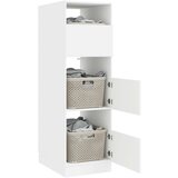  Ormar za pranje rublja s pohranom Bijelo Konstruirano drvo - Bijelo 162 cm | shoptok.hr
