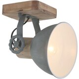 Mexlite Industriële plafondspot hout met grijs draai- en kantelbaar - Gearwood | Shoptok.si