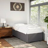 vidaXL Posteljni okvir siv 90x190 cm umetno usnje | Shoptok.si