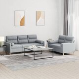  2-dijelni set sofa s jastucima svjetlosivi od tkanine | shoptok.hr