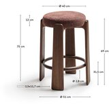 Kave Home Rjav/v temni naravni barvi barsko stol iz masivnega jesena (višina sedeža 75 cm) Granite – | Shoptok.si