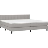  Box spring postelja z vzmetnico svetlo siva 200x200 cm blago, (20898918) | Shoptok.si