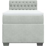 Box spring krevet s madracem svjetlosivi 100x200 cm baršunasti | shoptok.hr