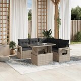  6-dijelni set vrtnih sofa od poliratana s jastucima svjetlosivi | shoptok.hr
