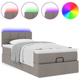  Otomanski okvir kreveta s madraca smeđesivi 90x190cm tkanine | shoptok.hr