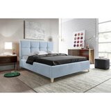 CARRYHOME OBLAZINJENA POSTELJA 140 cm x 200 cm , tekstil svetlo modra | Shoptok.si