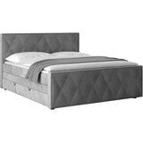 MID.YOU POSTELJA BOXSPRING 180 cm x 200 cm , kovina, umetna masa, tekstil, karton, leseni material svetlo siva | Shoptok.si