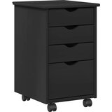  Set ormara za radne stolove 2 kom. Crna Masivna borovina | shoptok.hr
